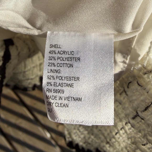 🆕 Antonio Melani Aurelia Tweed Mini Dress Ivory Black Trim Sleeveless Ruffle Hem - Picture 12 of 17